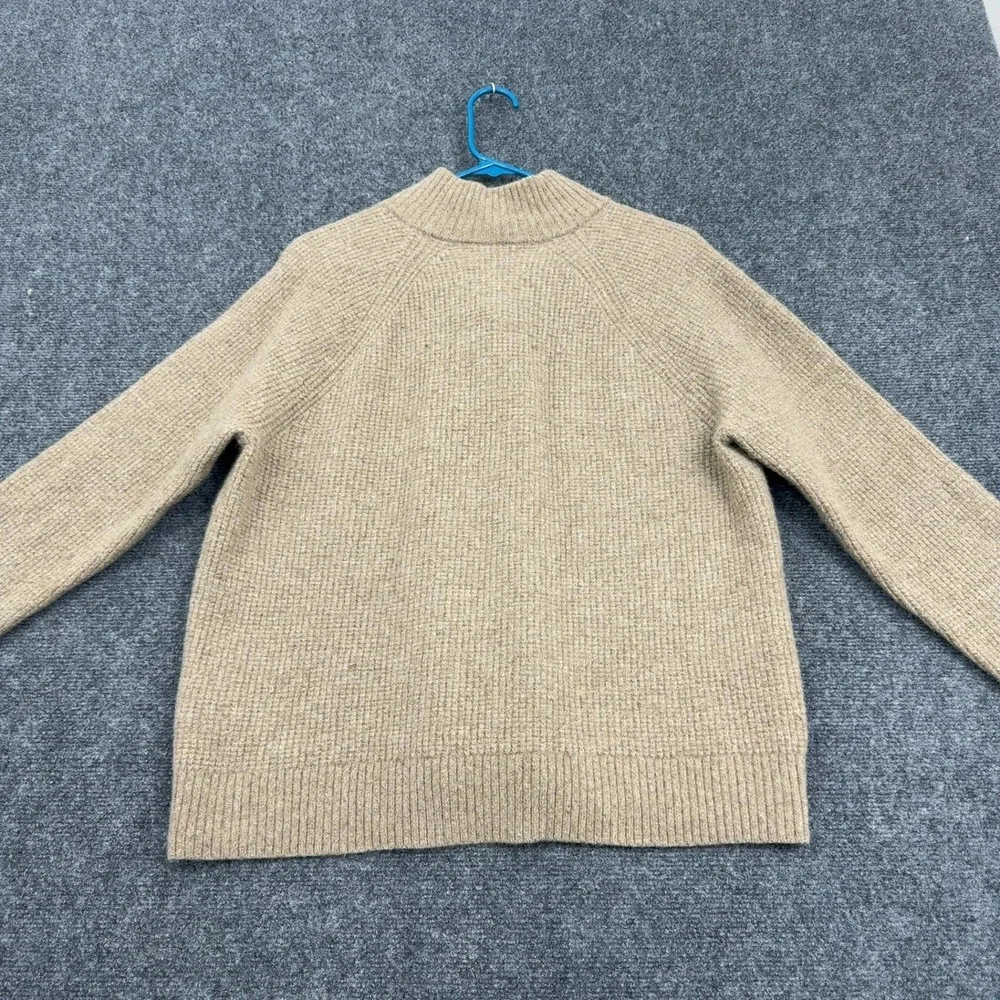 Banana Republic Sweater Mens XL Tan Recycled Wool Henley Mock Neck Classic Style